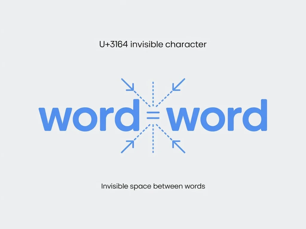 Unicode U3164 invisible character example