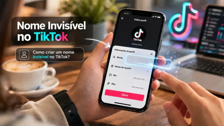 Invisible name on TikTok on smartphone